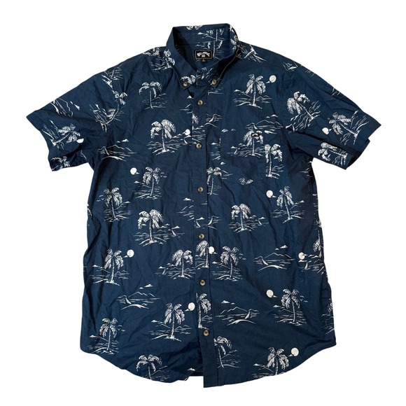 Billabong Other - Billabong Mens Shirt Short Sleeve Palm Tree Print Navy Blue Size L‎ Resortwear